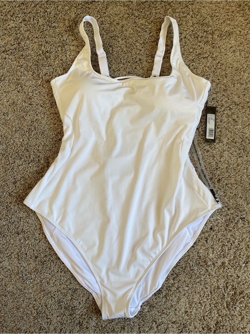 TA3 Pammy White Lace-Up Back One Piece Swimsuit 3X RL NWT